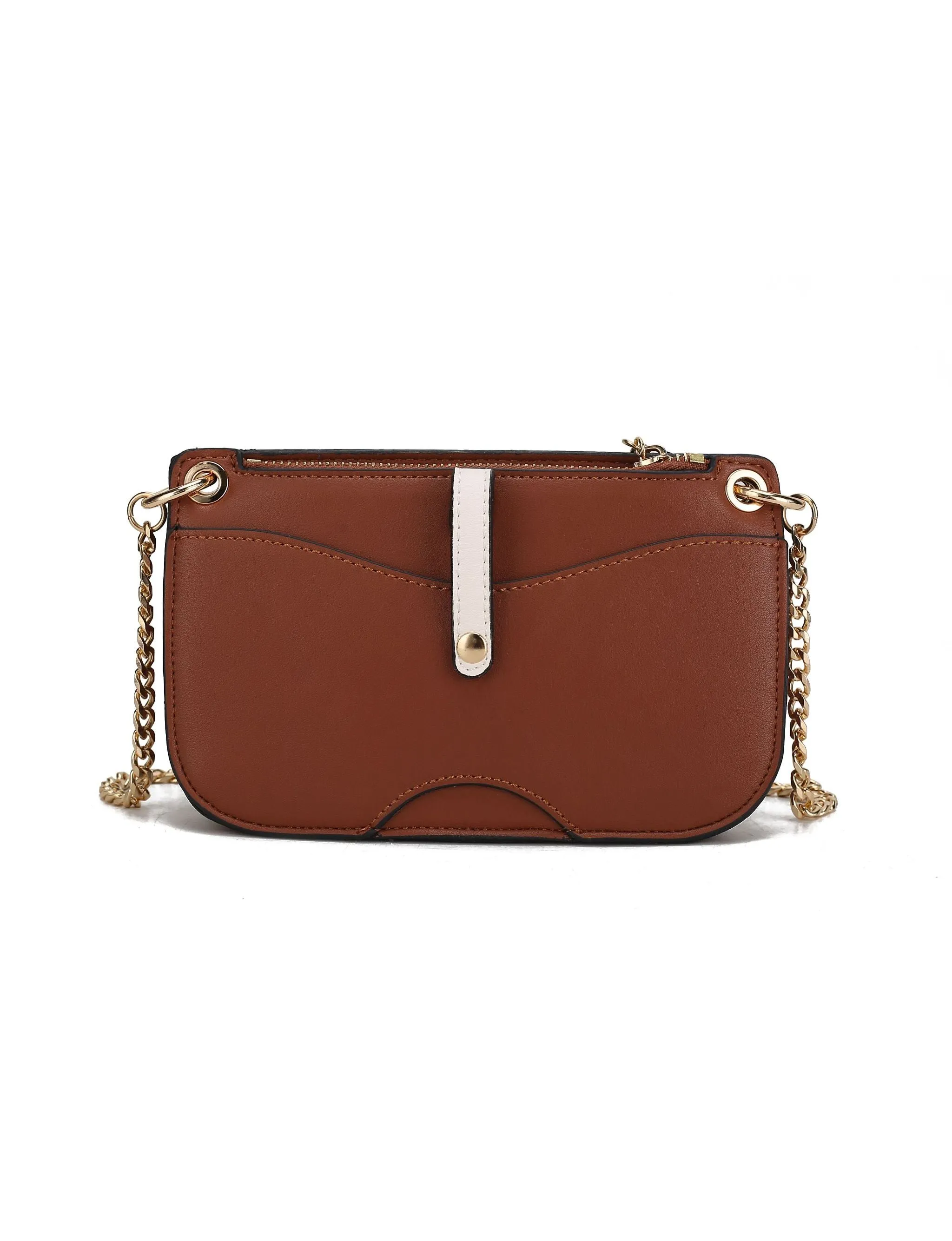 Jill Vegan Leather Womens Color Block Crossbody Bag