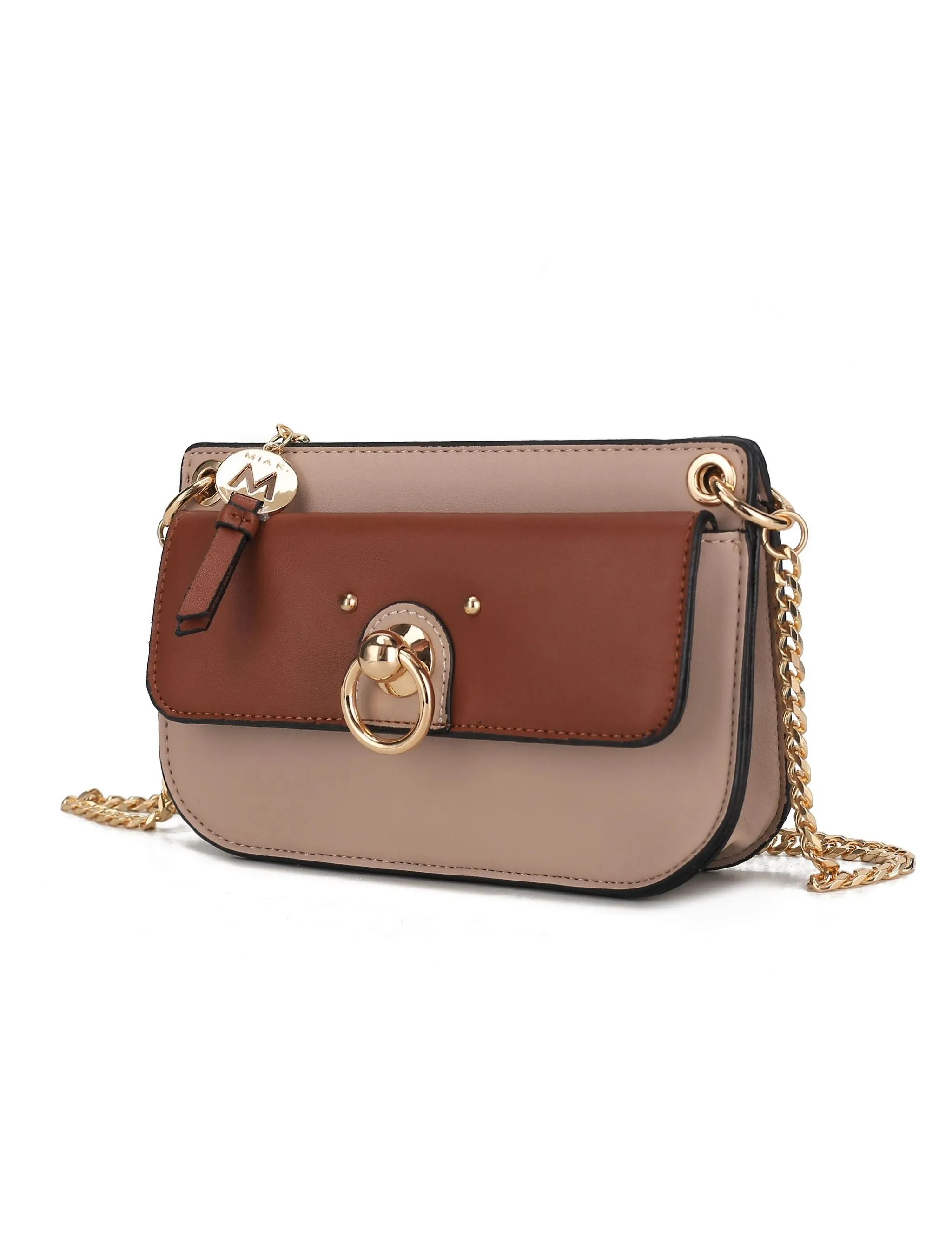 Jill Vegan Leather Womens Color Block Crossbody Bag
