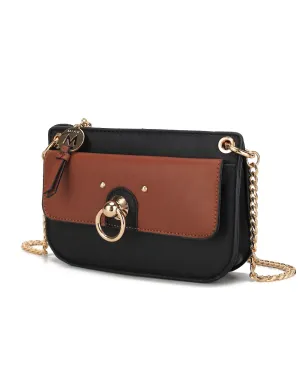 Jill Vegan Leather Womens Color Block Crossbody Bag