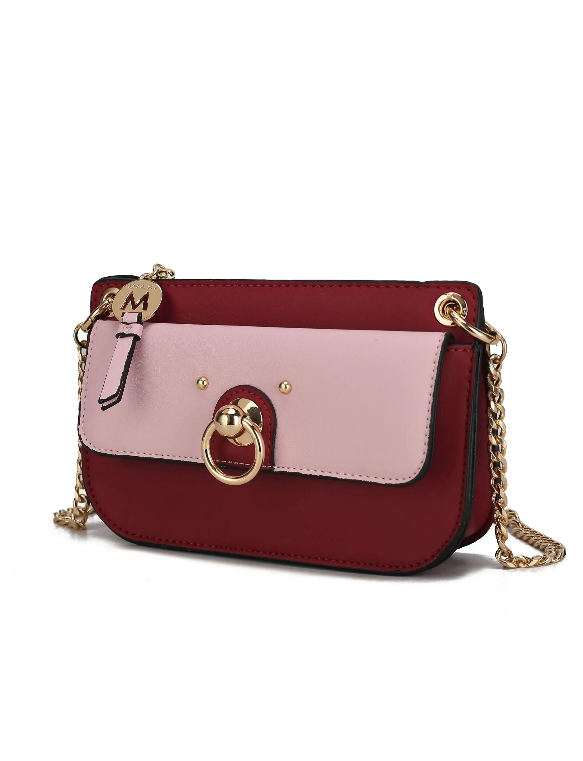 Jill Vegan Leather Womens Color Block Crossbody Bag