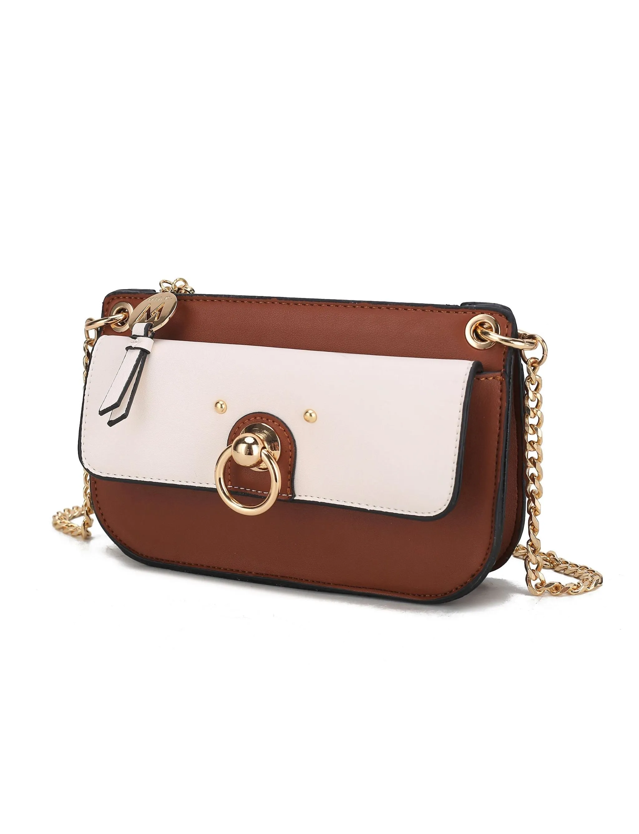 Jill Vegan Leather Womens Color Block Crossbody Bag