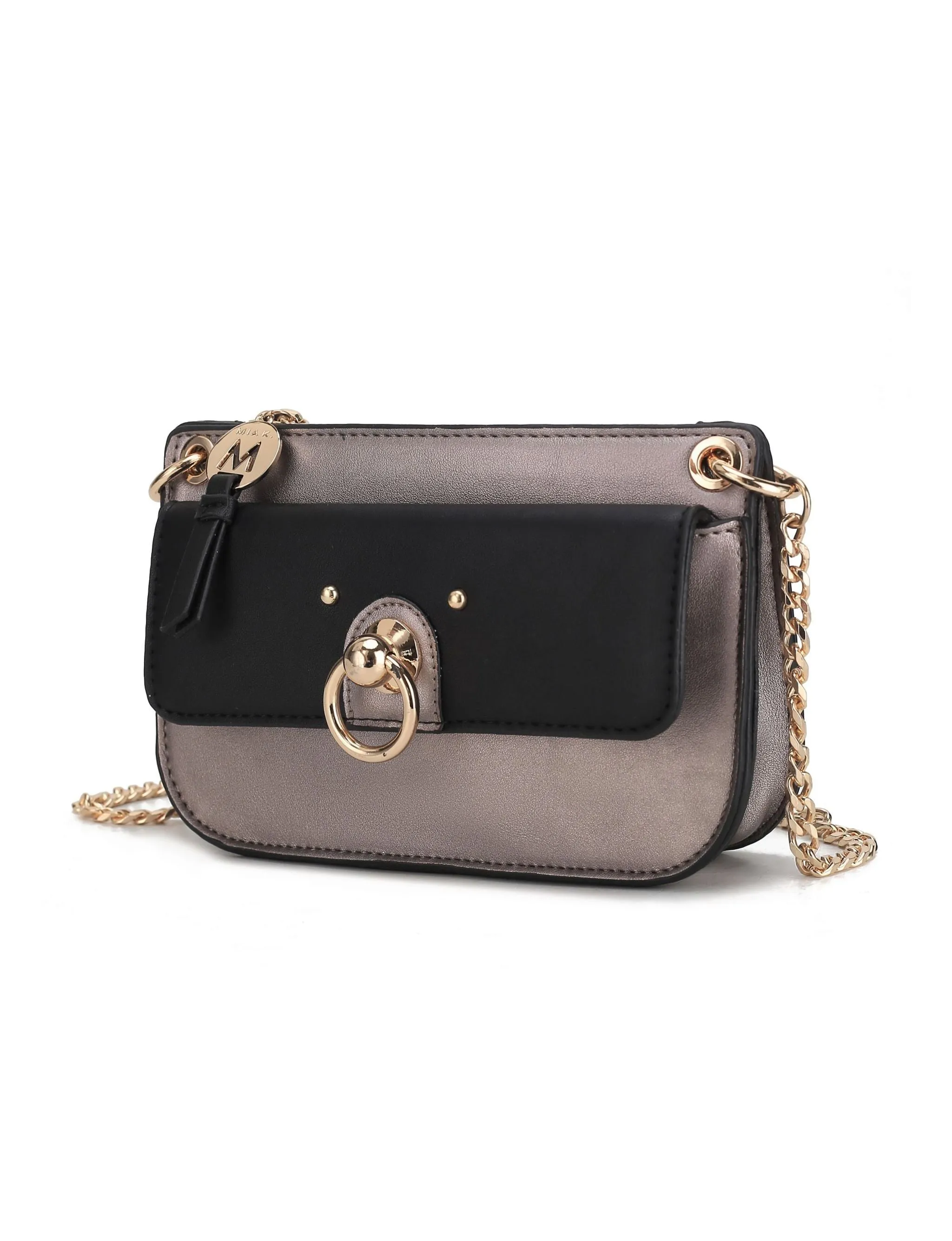 Jill Vegan Leather Womens Color Block Crossbody Bag