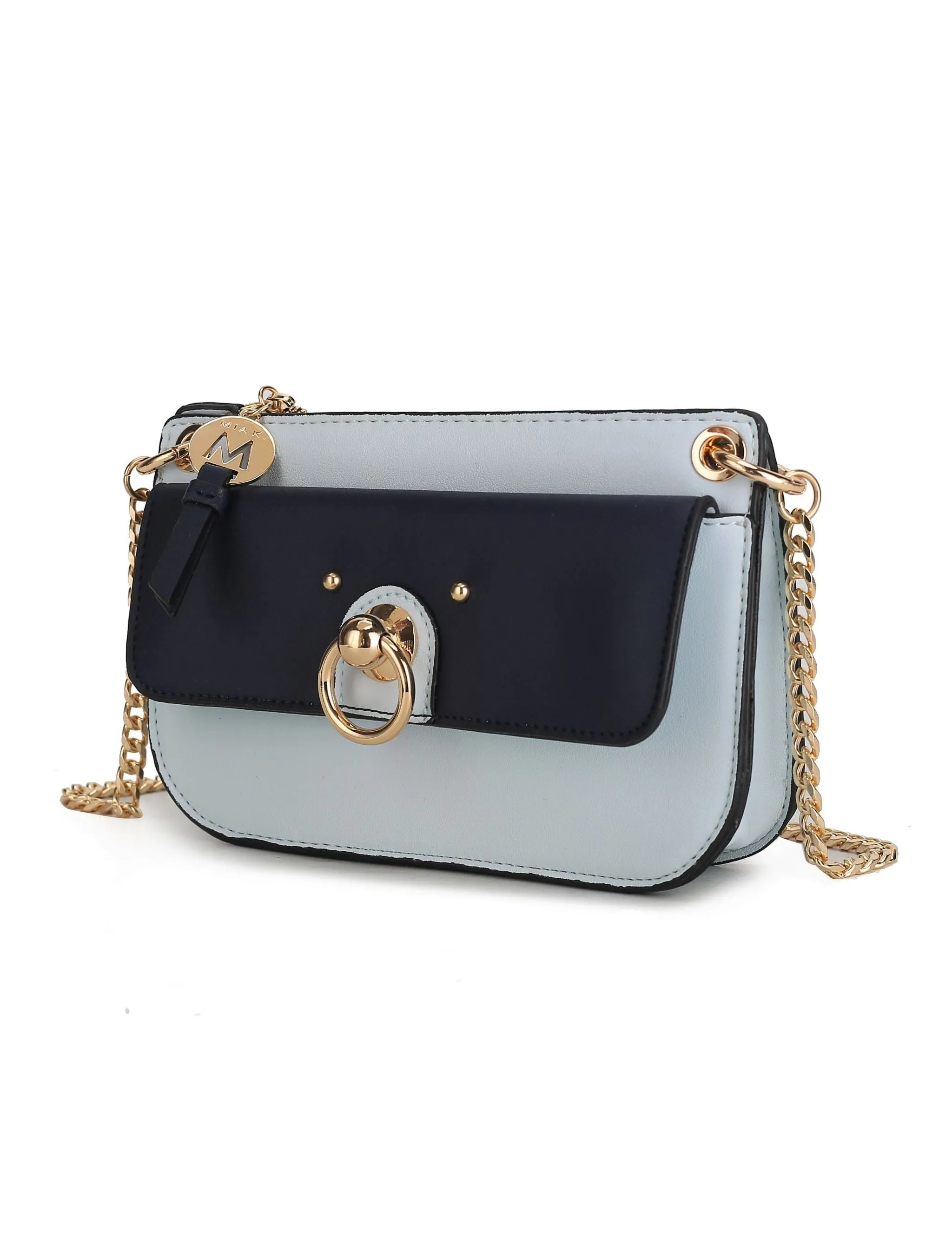 Jill Vegan Leather Womens Color Block Crossbody Bag