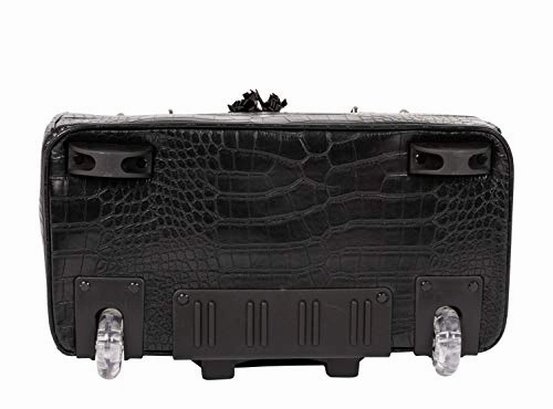 JKM and Company Timeless Black Alligator Crocodile Rolling Compatible with Computer iPad Tablet or Laptop Tote Carryall Bag (17" 17.3" inch)
