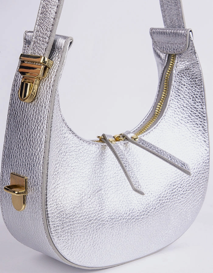 Josette Silver Metal Leather
