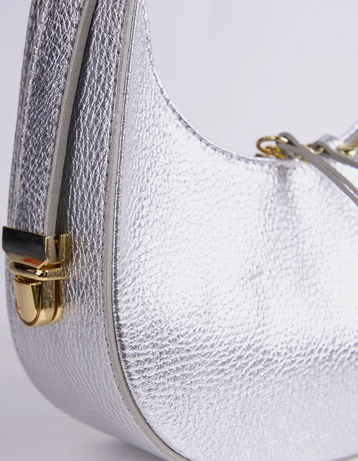 Josette Silver Metal Leather
