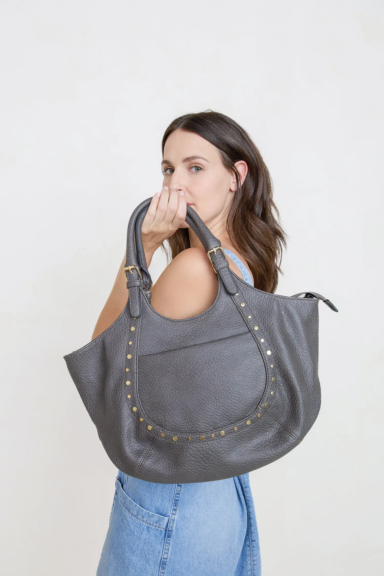 Kay Vegan Studded Hobo