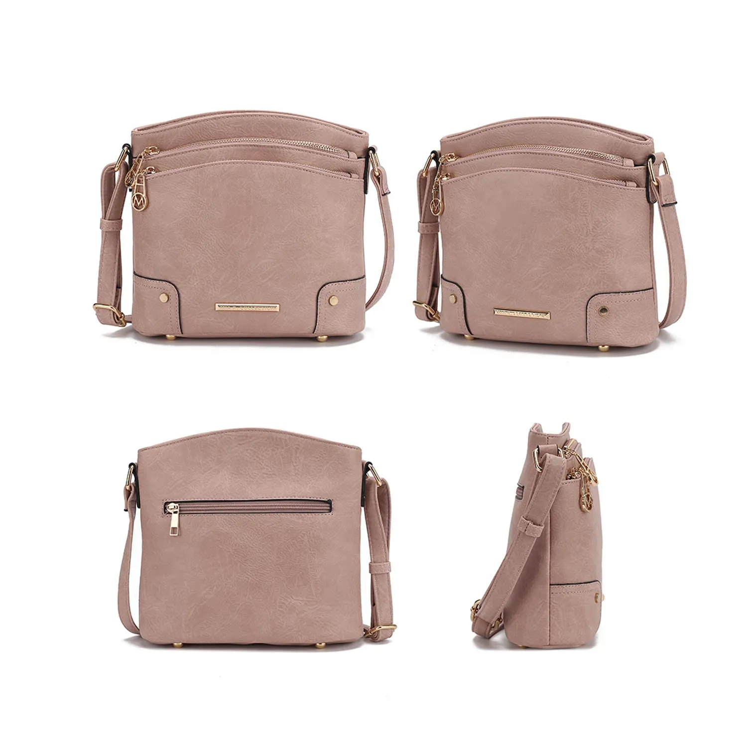 Kenya Crossbody Shoulder Womens Bag Stylish Vegan Leather with Gold-Tone Accents by Mia K