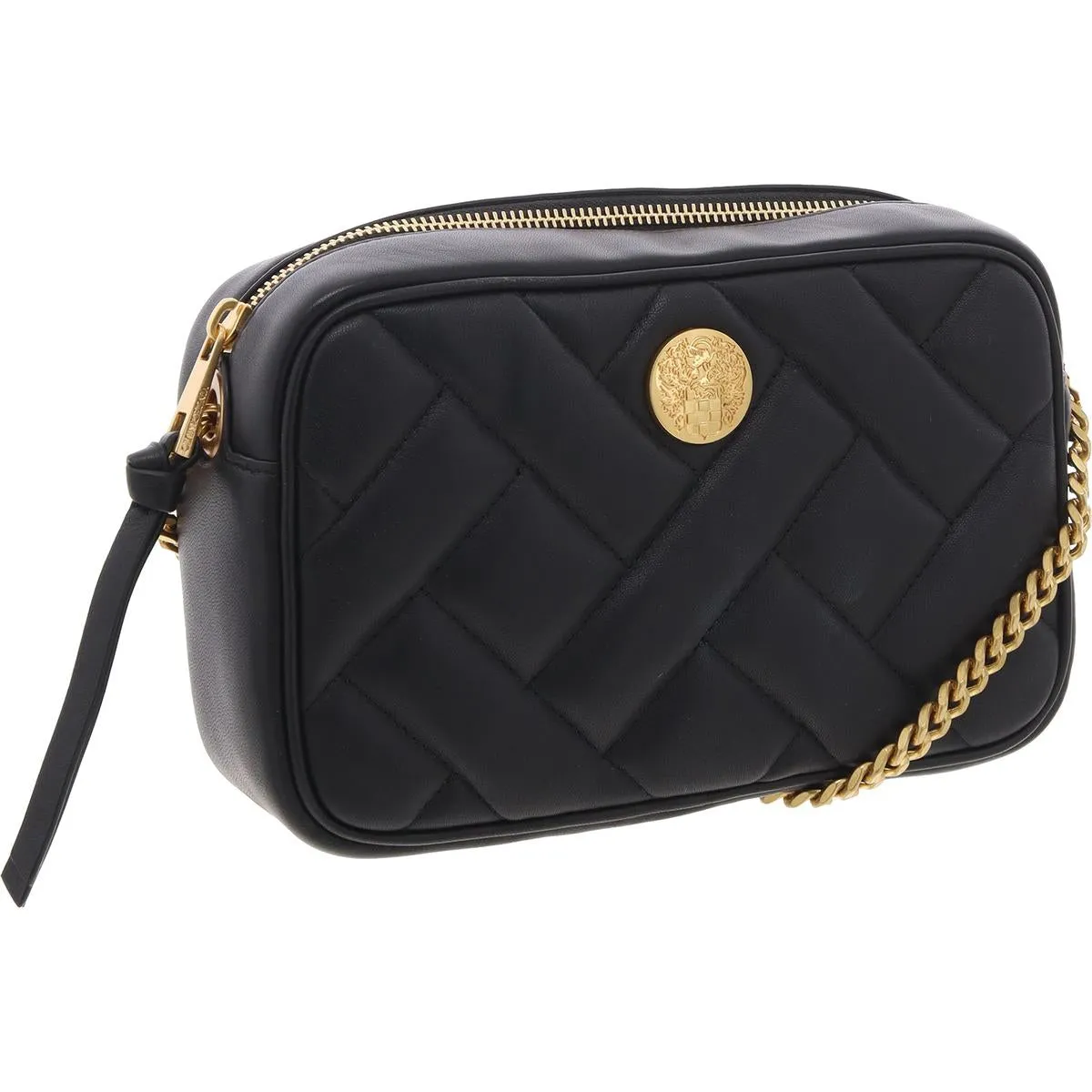 Kisho Womens Quilted Leather Crossbody Handbag