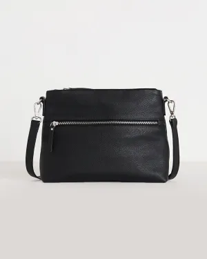 Lana Leather Shoulder Bag - Black