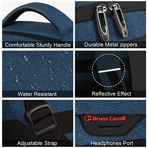 Laptop Backpack,Business Travel Anti Theft Slim Durable Laptops Backpack with USB Charging Port,Water Resistant College School Computer Bag for Women & Men Fits 15.6 Inch Laptop and Notebook - Blue