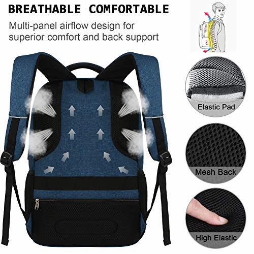 Laptop Backpack,Business Travel Anti Theft Slim Durable Laptops Backpack with USB Charging Port,Water Resistant College School Computer Bag for Women & Men Fits 15.6 Inch Laptop and Notebook - Blue
