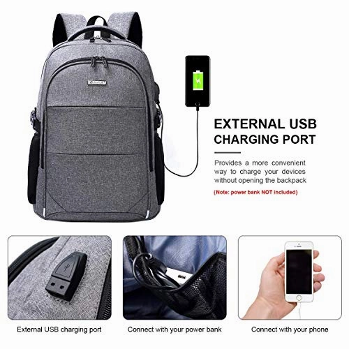 Laptop Backpack with USB Charging Port Travel Computer Bag for Women and Men Anti Theft Water