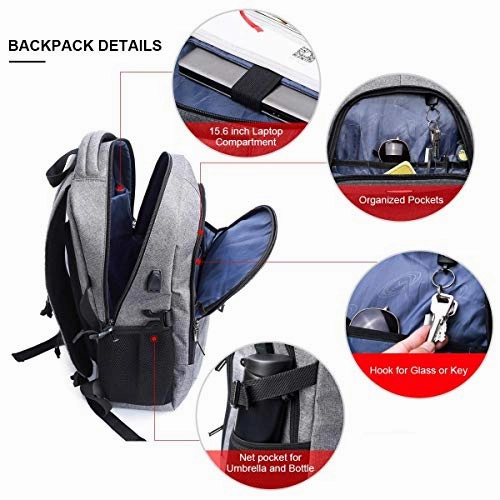 Laptop Backpack with USB Charging Port Travel Computer Bag for Women and Men Anti Theft Water