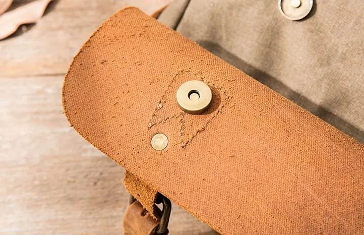 Leather Canvas Messenger Bags for men Vintage Shoulder Bag for men