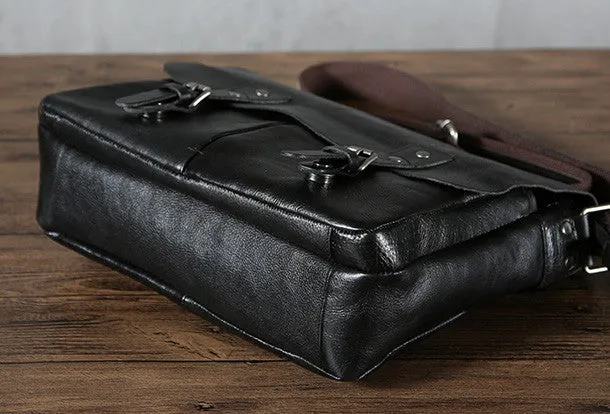 Leather cool men messenger bag vintage shoulder school bags for men