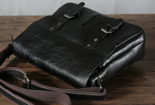 Leather cool men messenger bag vintage shoulder school bags for men