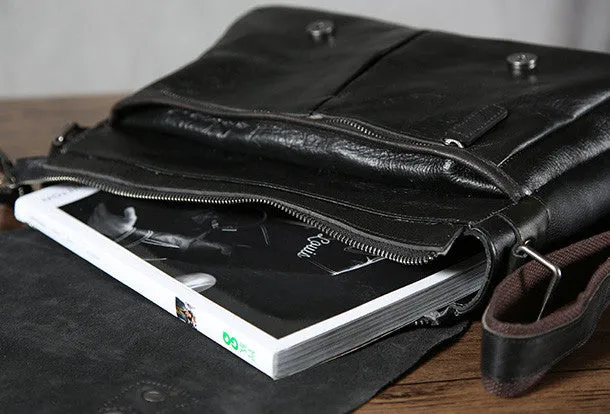 Leather cool men messenger bag vintage shoulder school bags for men