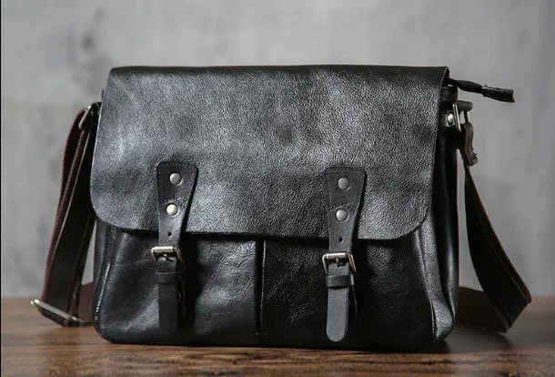 Leather cool men messenger bag vintage shoulder school bags for men