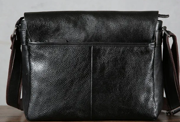 Leather cool men messenger bag vintage shoulder school bags for men
