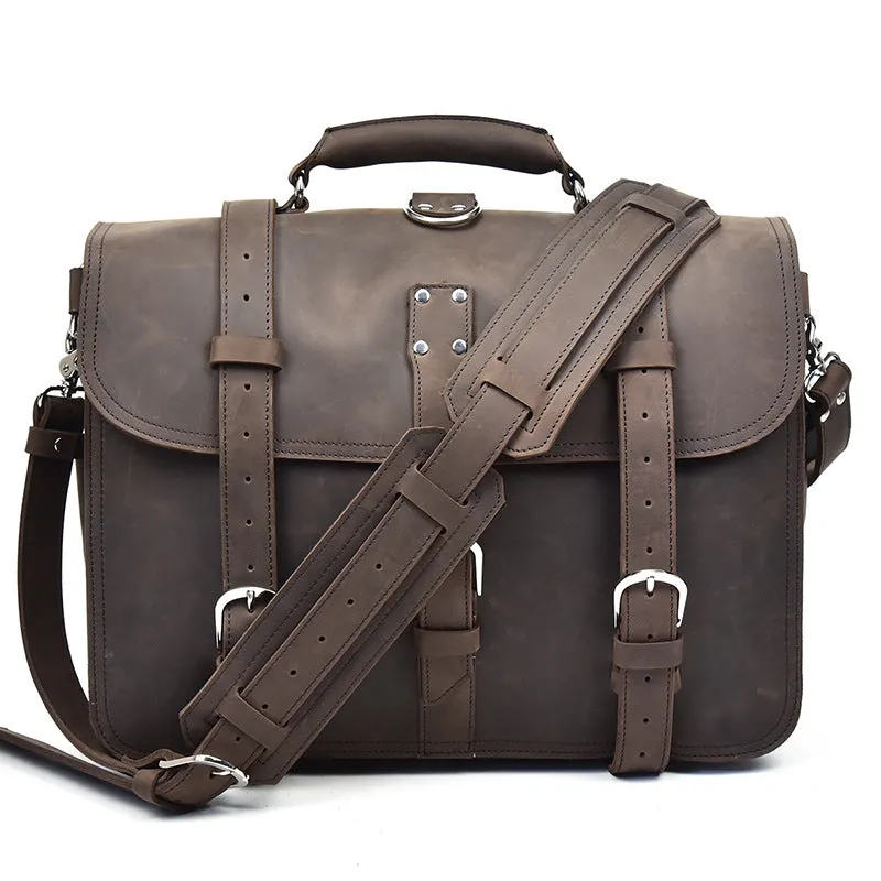 Leather Men Large Briefcase Handbag Travel Bag Messenger Bag For Men