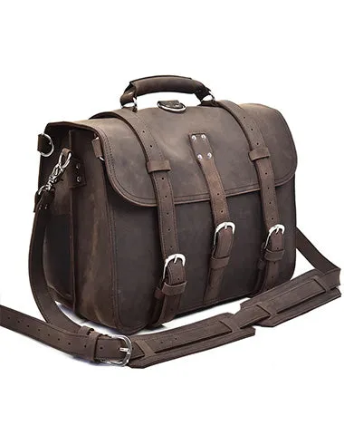 Leather Men Large Briefcase Handbag Travel Bag Messenger Bag For Men