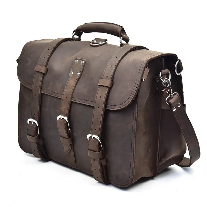 Leather Men Large Briefcase Handbag Travel Bag Messenger Bag For Men