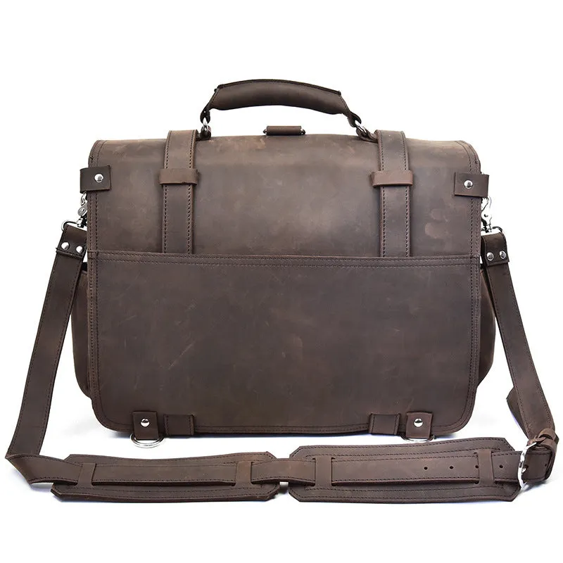 Leather Men Large Briefcase Handbag Travel Bag Messenger Bag For Men