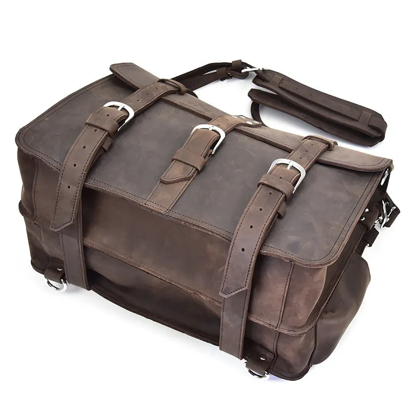 Leather Men Large Briefcase Handbag Travel Bag Messenger Bag For Men