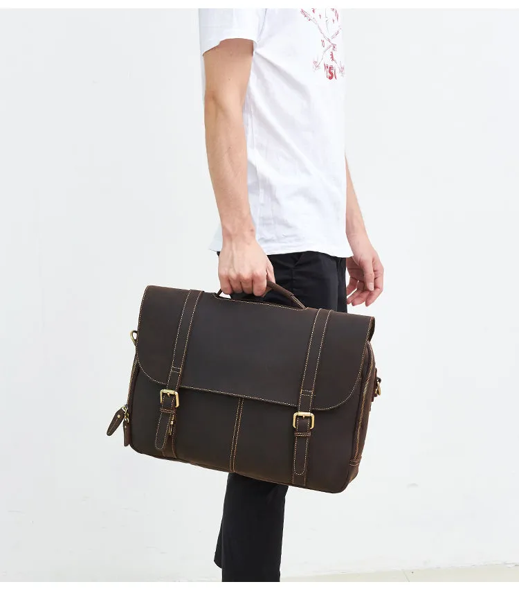 LEATHER MENS BRIEFCASE MESSENGER BAG WORK BAG Handbag FOR MEN