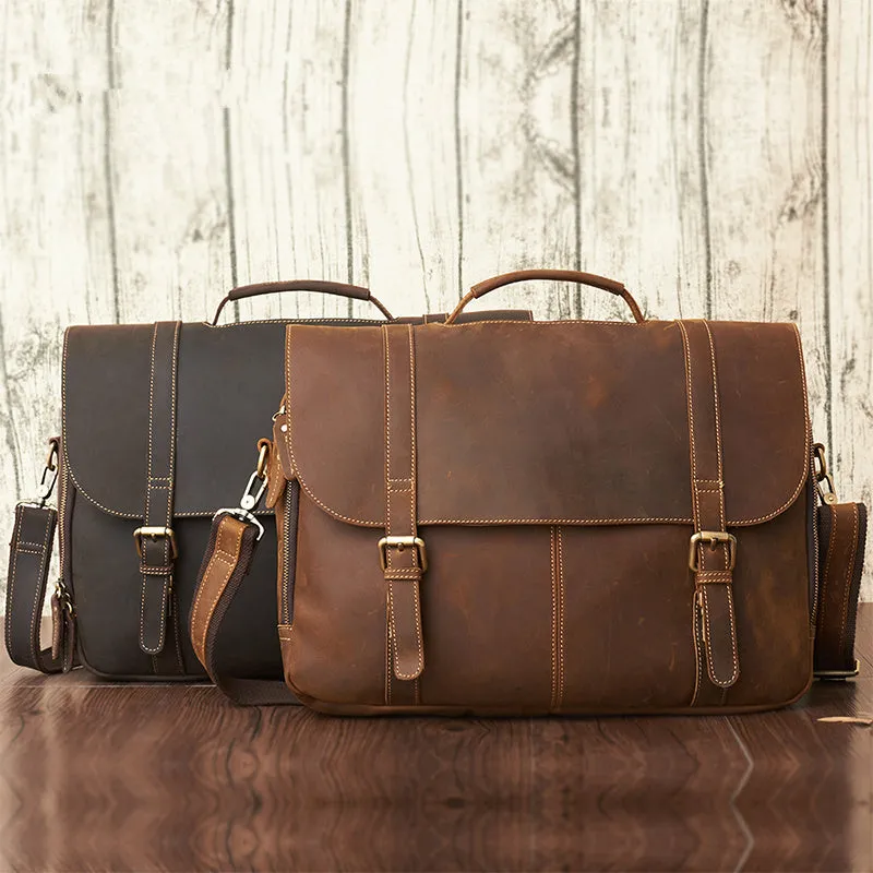 LEATHER MENS BRIEFCASE MESSENGER BAG WORK BAG Handbag FOR MEN