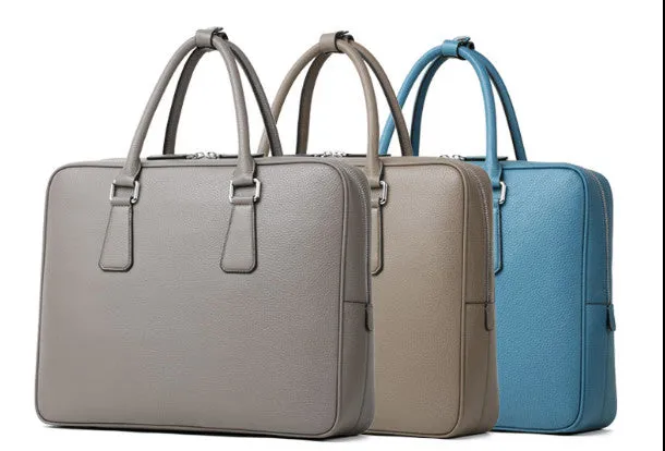 Leather mens Briefcase messenger Business Bag shoulder laptop bag