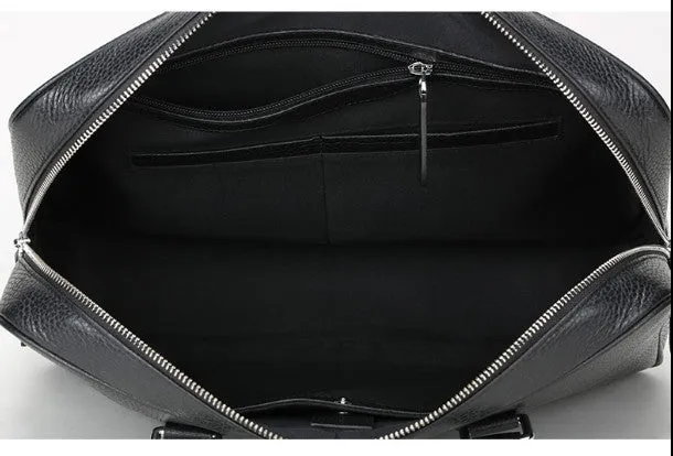 Leather mens Briefcase messenger Business Bag shoulder laptop bag