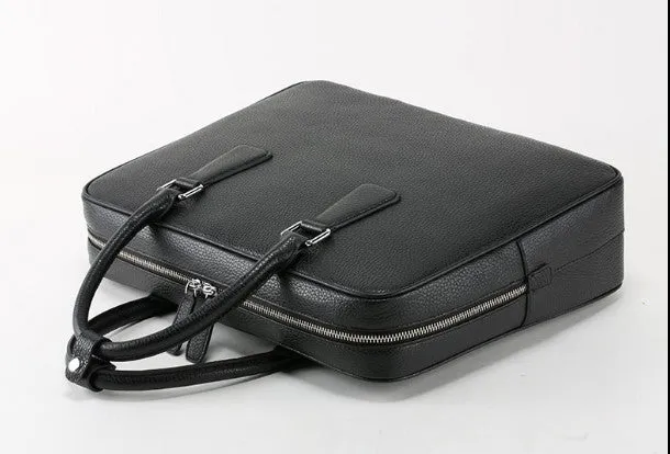 Leather mens Briefcase messenger Business Bag shoulder laptop bag