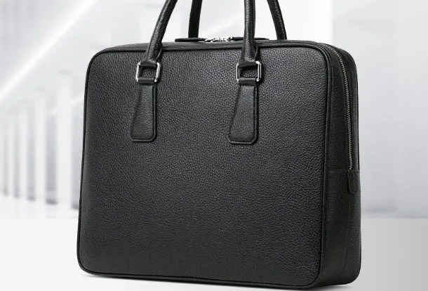 Leather mens Briefcase messenger Business Bag shoulder laptop bag