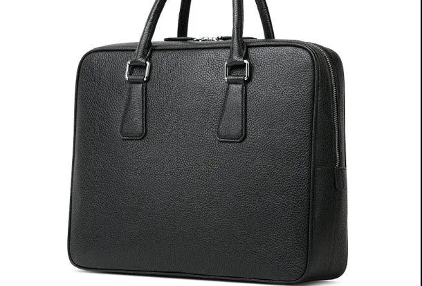 Leather mens Briefcase messenger Business Bag shoulder laptop bag
