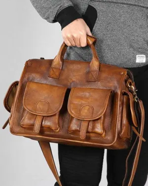 Leather Mens Cool Messenger Bag Travel Bag Business Bag Laptop Bag for men