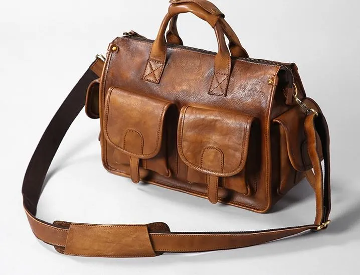 Leather Mens Cool Messenger Bag Travel Bag Business Bag Laptop Bag for men