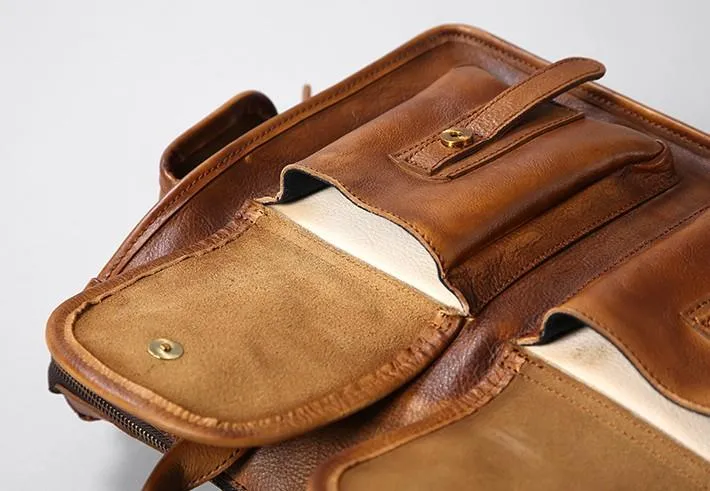 Leather Mens Cool Messenger Bag Travel Bag Business Bag Laptop Bag for men