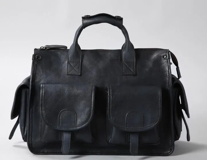 Leather Mens Cool Messenger Bag Travel Bag Business Bag Laptop Bag for men