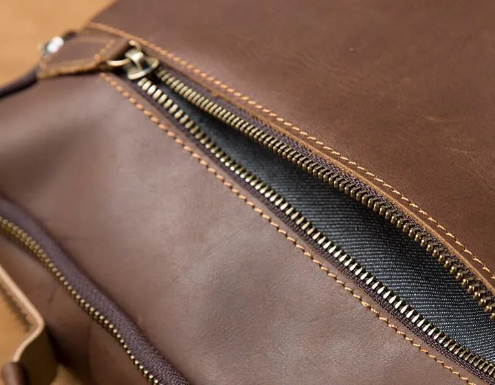 Leather Mens Cool Messenger Bags Briefcase Work Bag Business Bag Laptop Bag for men