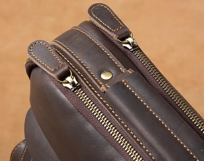 Leather Mens Cool Messenger Bags Briefcase Work Bag Business Bag Laptop Bag for men