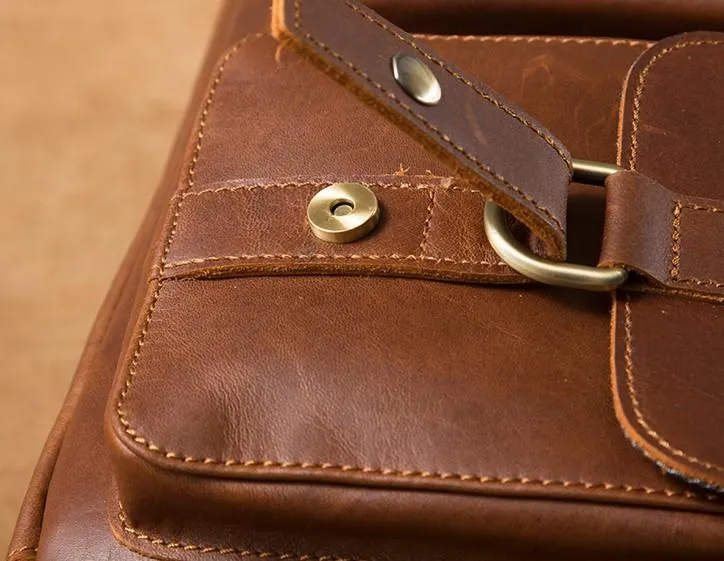Leather Mens Cool Messenger Bags Briefcase Work Bag Business Bag Laptop Bag for men