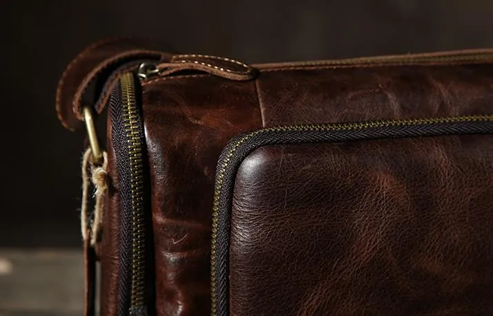 Leather Mens Cool Shoulder Bag Barrel Bag Messenger Bag for men