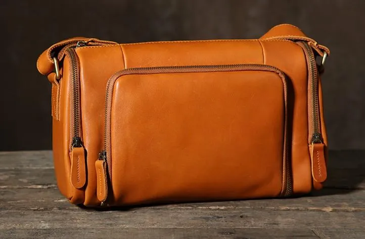 Leather Mens Cool Shoulder Bag Barrel Bag Messenger Bag for men