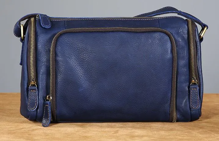 Leather Mens Cool Shoulder Bag Barrel Bag Messenger Bag for men