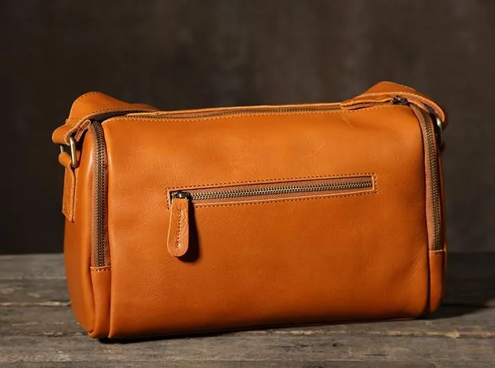 Leather Mens Cool Shoulder Bag Barrel Bag Messenger Bag for men