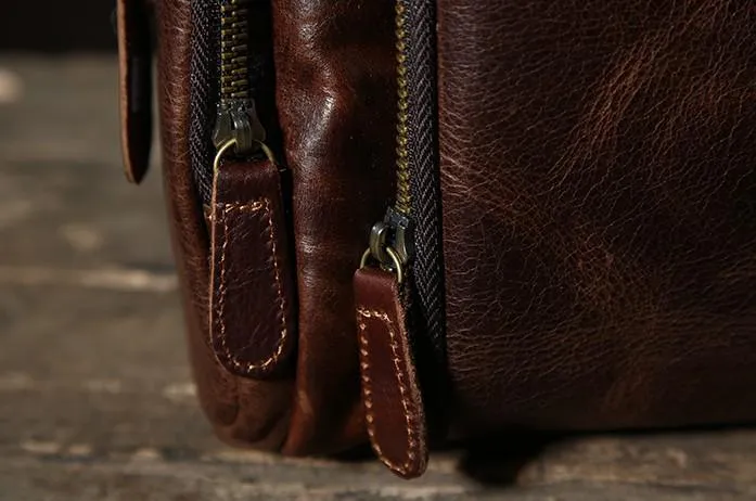 Leather Mens Cool Shoulder Bag Barrel Bag Messenger Bag for men