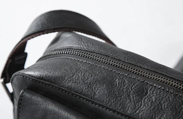 Leather Mens Cool Small Shoulder Bag Messenger Bag Cycling Bag for men