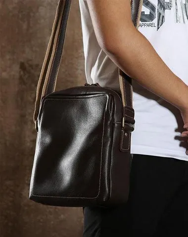 Leather Mens Cool Small Shoulder Bag Messenger Bag Cycling Bag for men